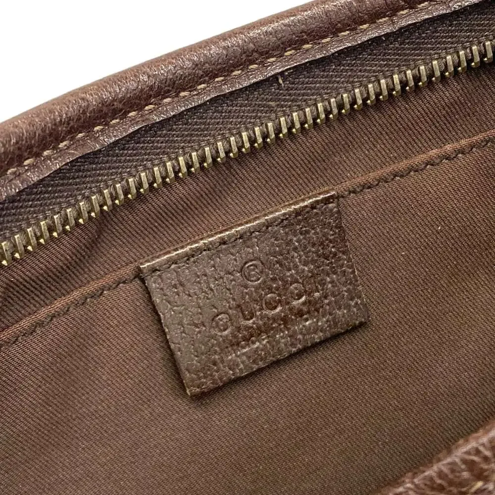 Gucci GG Pattern, Abbey Handbag 130939 Beige Dark Brown Jacquard Leather